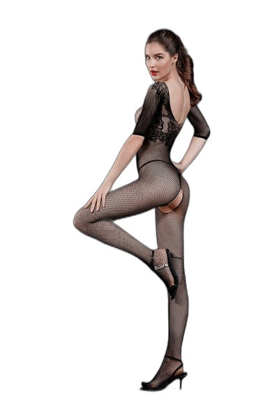 Combinaison Sexy N°5 Moonlight - Résille Floral Ouverte - 2 | Voyage Sensuel
