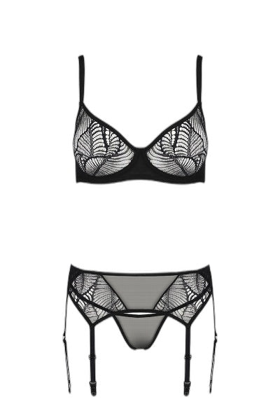 Ensemble à jarretelles Leafa - Lingerie éco-responsable séduisante - 2 | Voyage Sensuel