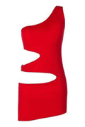 Robe Rouge Asymétrique Axami - Séduction Garantie - 2
