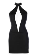 Robe Noire Sexy Axami V-9269 - Microfibre & Tulle - 2