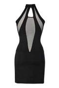 Robe Noire Sexy Axami V-9269 - Microfibre & Tulle - 3