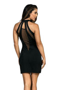 Robe Noire Sexy Axami V-9269 - Microfibre & Tulle - 4