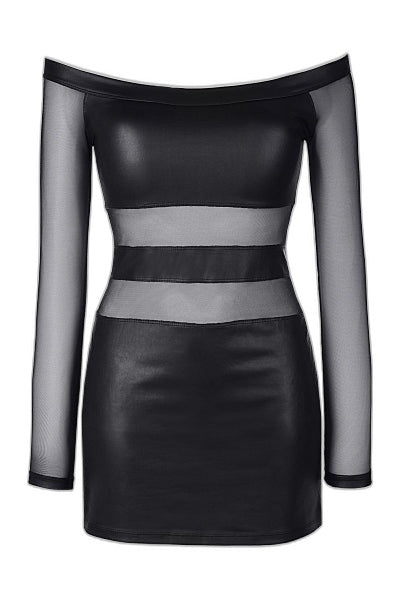 Robe glamour sexy en tulle transparent – Noir – Axami