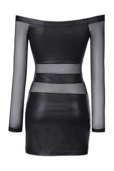 Robe Noire Sexy V-9309 Axami — Tulle & Microfibre - 3 | Voyage Sensuel