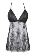 Nuisette dentelle wetlook noire Axami — séduction absolue - 2