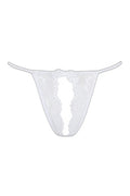 String Ouvert Blanc Axami V-9828 - Dentelle Fendue Séduction - 4