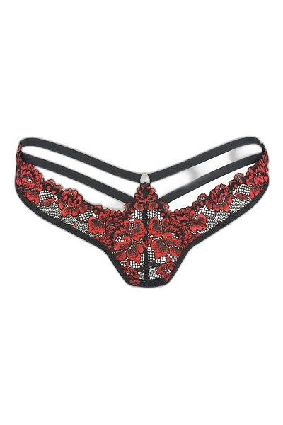 String dentelle V-10038 Axami – Séduction rouge et noir - 4 | Voyage Sensuel