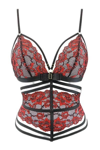 Soutien-gorge Serre-taille V-10037 Axami — Dentelle Noire - 4 | Voyage Sensuel