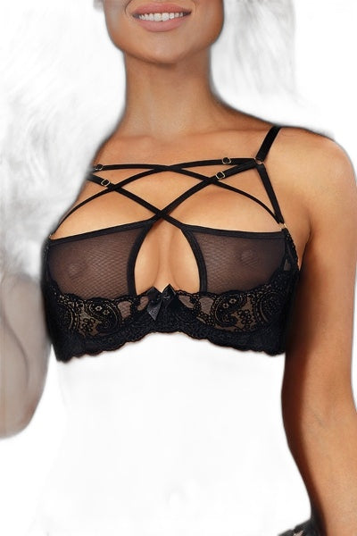 Soutien-gorge sensuel en dentelle – Noir – Axami