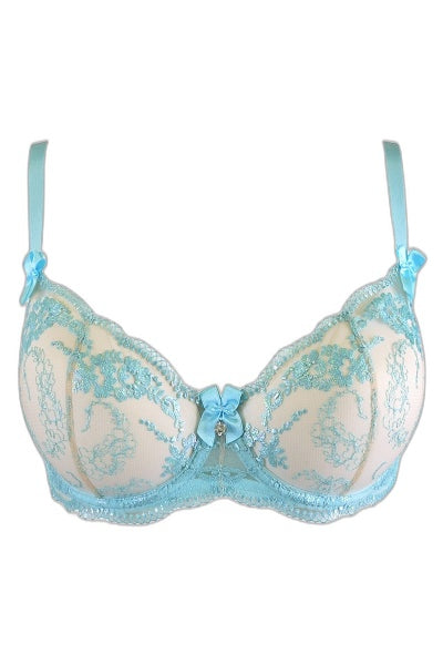 Soutien-gorge dentelle bleu azur V-10131 Axami - 4 | Voyage Sensuel