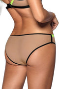 Culotte Axami Tulle Chair et Fluo - Séduction Audacieuse - 5