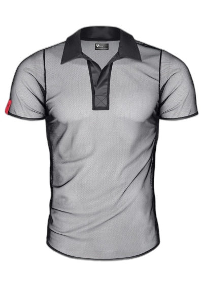 Polo Maille Noire Transparente Regnes | Séduction - 2