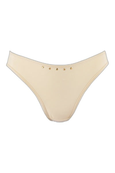 String Beige Perles Dorées - Axami V-10348 - 4 | Voyage Sensuel
