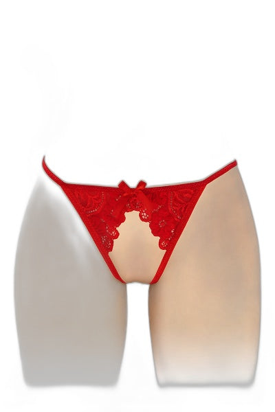 String Ficelle Ouvert Sandra Rouge – Séduction Coquine