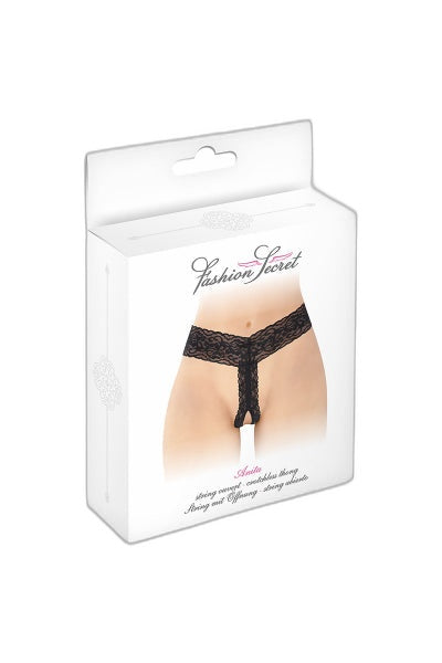 String ouvert Anita noir - Fashion Secret - 2 | Voyage Sensuel
