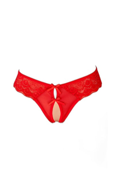 String ouvert Alicia rouge - Séduction assumée