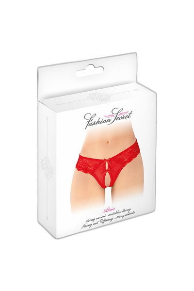 String ouvert Alicia rouge - Séduction assumée
