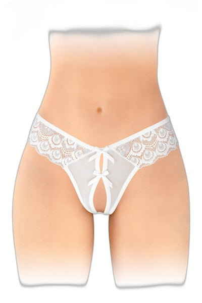 String ouvert Alicia blanc - Séduction assumée