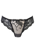 String brésilien noir V-10515 - Dentelle & tulle brodé Axami - 4