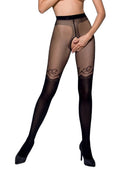 Collants ouverts noirs 20/40 deniers - Séduction raffinée - 1