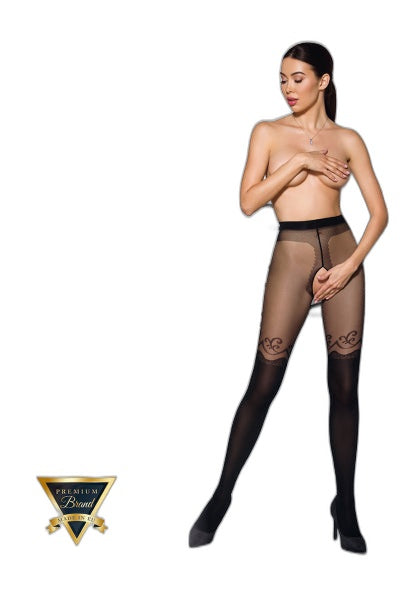 Collants ouverts noirs 20/40 deniers - Séduction raffinée