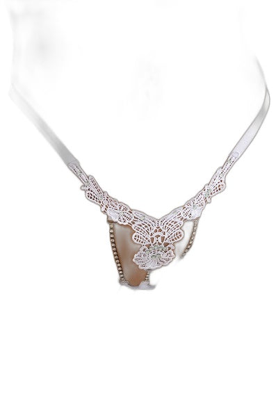 String Ouvert à Strass Blanc Paris Hollywood - 1 | Voyage Sensuel