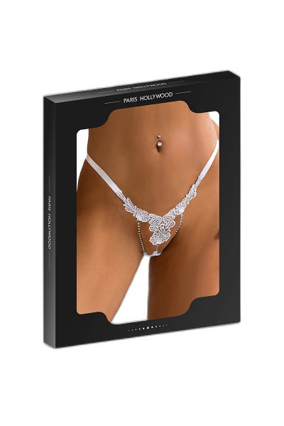String Ouvert à Strass Blanc Paris Hollywood - 3 | Voyage Sensuel