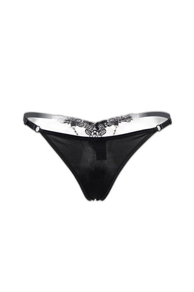 String Ouvert Noir à Strass Paris Hollywood - 4 | Voyage Sensuel