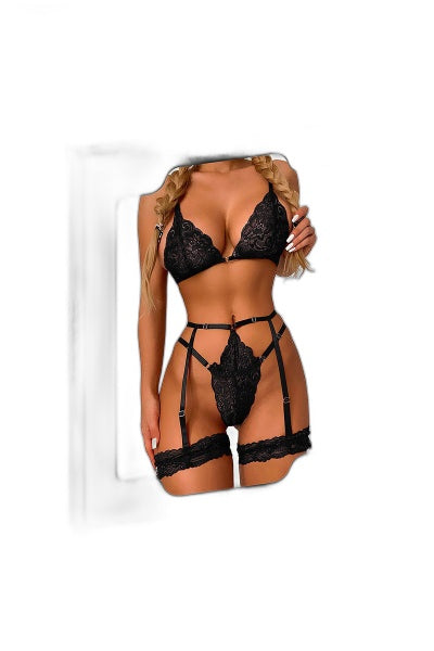 Ensemble 3 pièces dentelle noir — Séduction absolue - 2