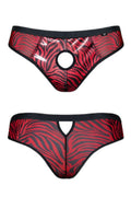 Slip Brésilien Ouvert Zébré Rouge & Noir Regnes - 2