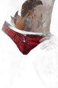Slip Brésilien Zébré Rouge & Noir – Regnes Fetish - 1