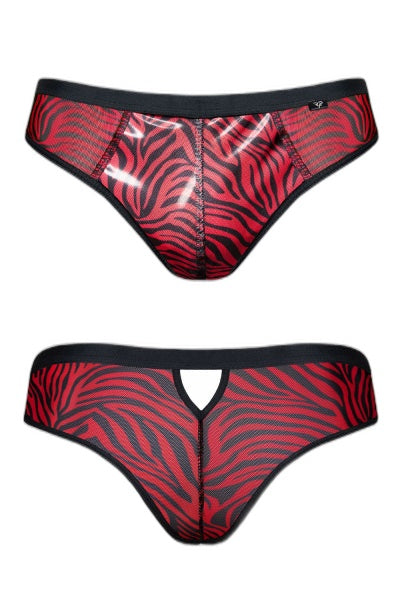 Slip Brésilien Zébré Rouge & Noir – Regnes Fetish - 2