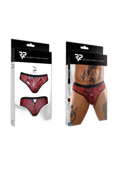 Slip Brésilien Zébré Rouge & Noir – Regnes Fetish - 3