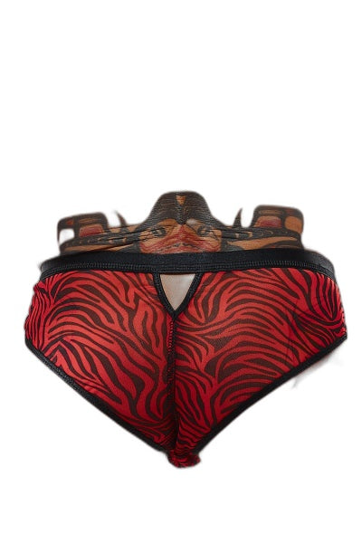 Slip Brésilien Zébré Rouge & Noir – Regnes Fetish - 4
