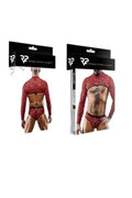 Crop Top Tulle Zébré Rouge Noir - Regnes Séduction - 3