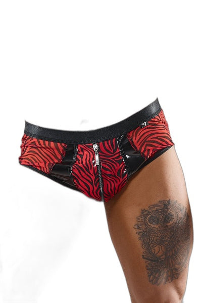 Shorty à zip en tulle zébré Regnes - Séduction audacieuse - 1