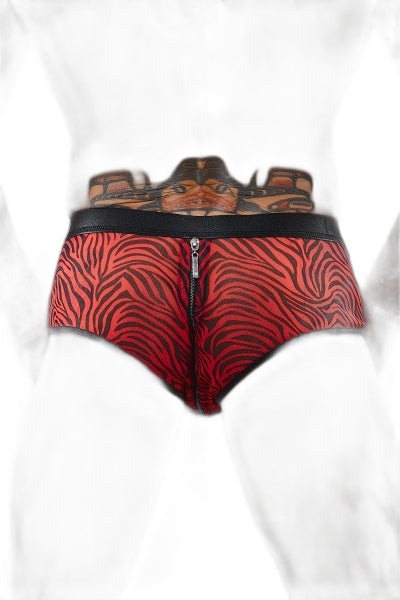 Shorty à zip en tulle zébré Regnes - Séduction audacieuse - 4