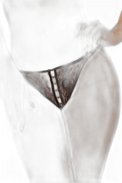 String ouvert en dentelle – Vert – Axami