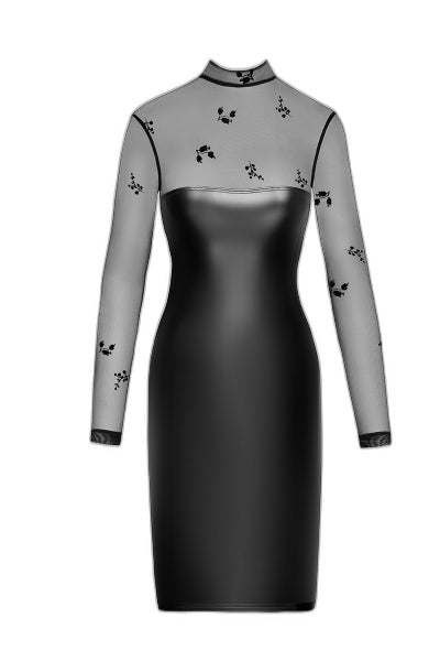 Robe sexy en dentelle florale – Noir