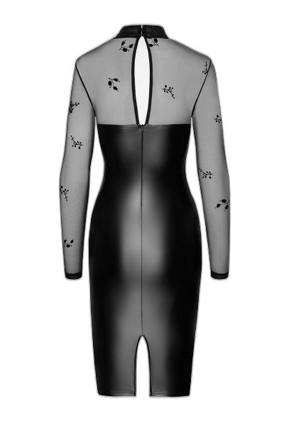 Robe Moulante Sublime F310 Wetlook & Tulle Floqué - 3 | Voyage Sensuel