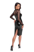 Robe Moulante Sublime F310 Wetlook & Tulle Floqué - 4