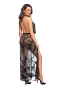 Robe longue dos nu Divinity – Tulle floqué séduction - 4