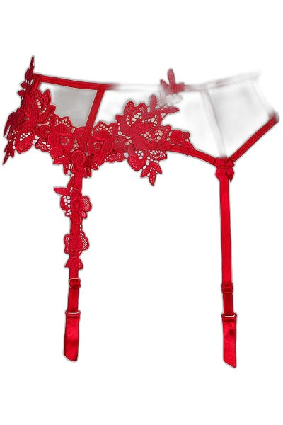 Porte-jarretelles Axami rouge V-8862 — Séduction raffinée - 2 | Voyage Sensuel