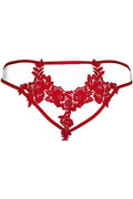 String Axami V-8868 : Tulle et Broderie Rouge Séduction - 3
