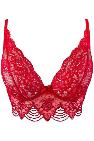 Soutien-gorge chic en dentelle – Rouge – Axami