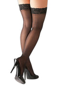 Bas autofixants couture noir – Cotelli Legwear - 1