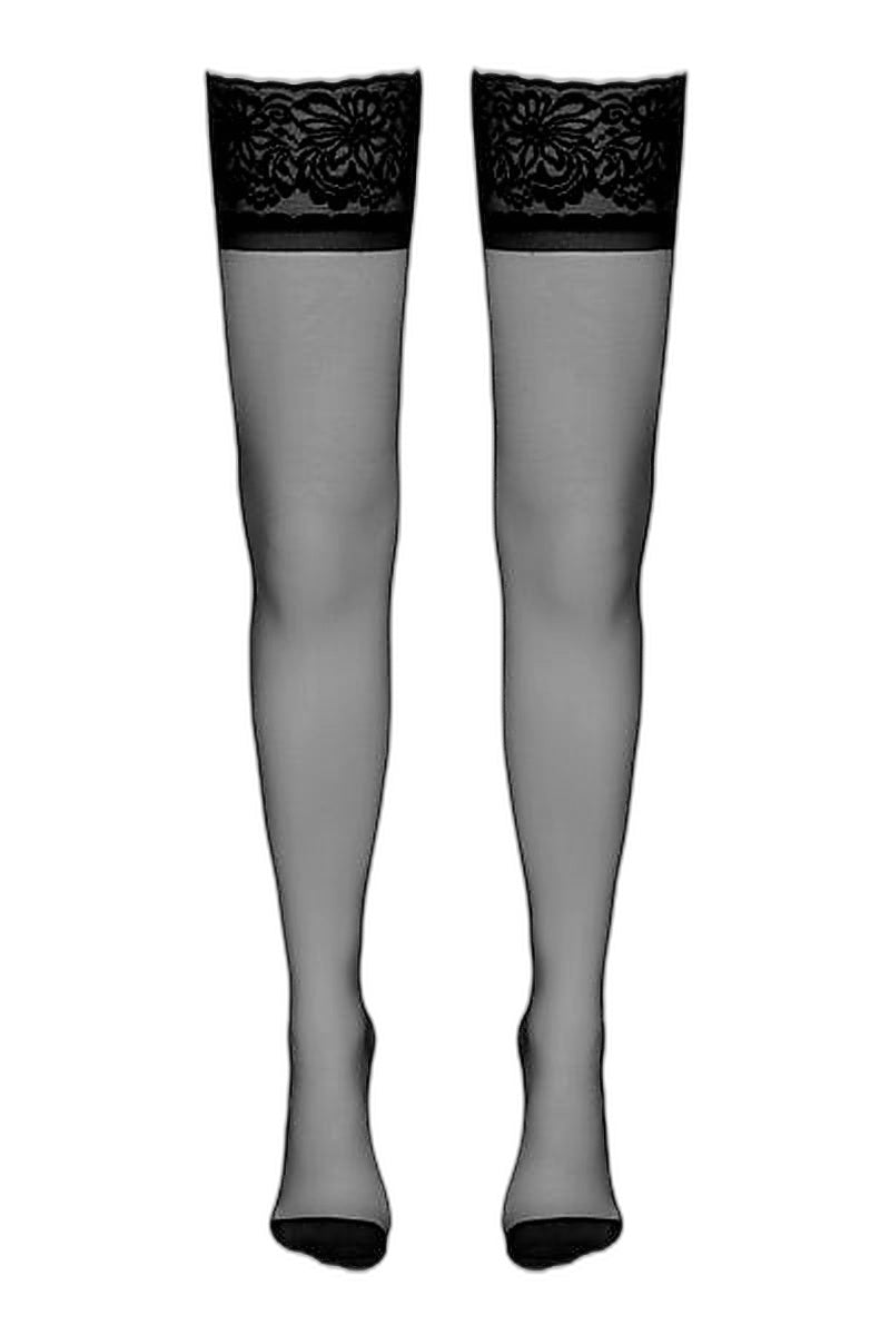 Bas autofixants couture noir – Cotelli Legwear