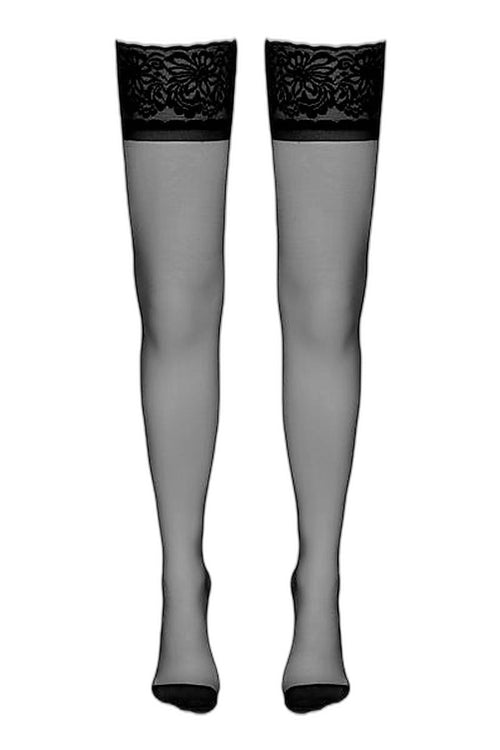 Bas autofixants couture noir – Cotelli Legwear - 2