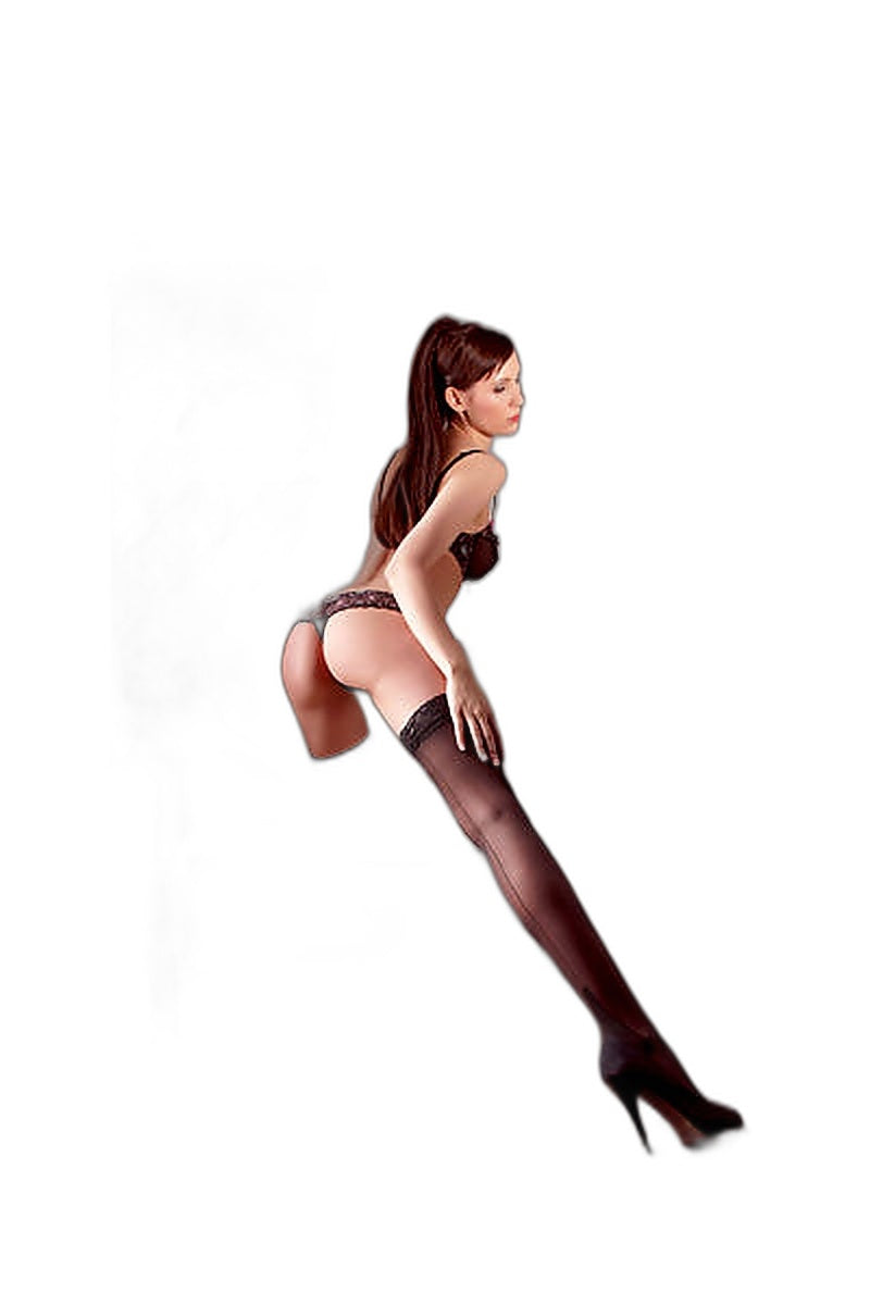 Bas autofixants couture noir – Cotelli Legwear - 3