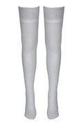 Bas autofixants blanc satiné – Cotelli Legwear - 2